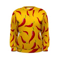 Chili Vegetable Pattern Background Women s Sweatshirt by BangZart