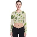 Leaf spring seamless pattern fresh green color nature Long Sleeve Zip Up Bomber Jacket View1