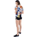 Mexican talavera pattern ceramic tiles with flower leaves bird ornaments traditional majolica style Open Back Sport Tee View2