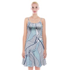 Tropical Flower Seamless Pattern Spaghetti Strap Velvet Dress by BangZart