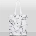 White faux marble texture  Full Print Rope Handle Tote (Small) View2