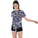 Modern Abstract Print Asymmetrical Short Sleeve Sports Tee View1