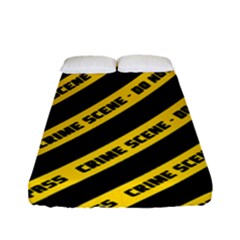 Warning Colors Yellow And Black - Police No Entrance 2 Fitted Sheet (full/ Double Size) by DinzDas