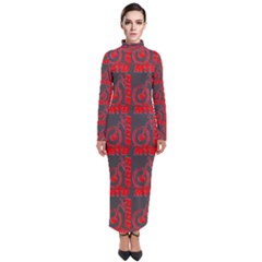 015 Mountain Bike - Mtb - Hardtail And Downhill Turtleneck Maxi Dress by DinzDas