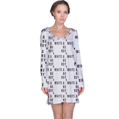 White And Nerdy - Computer Nerds And Geeks Long Sleeve Nightdress by DinzDas