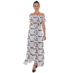 White And Nerdy - Computer Nerds And Geeks Off Shoulder Open Front Chiffon Dress by DinzDas