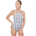 White And Nerdy - Computer Nerds And Geeks High Neck One Piece Swimsuit View1