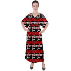 Just Killing It - Silly Toilet Stool Rocket Man V-neck Boho Style Maxi Dress by DinzDas
