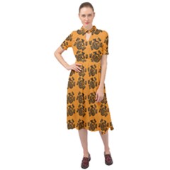 Inka Cultur Animal - Animals And Occult Religion Keyhole Neckline Chiffon Dress by DinzDas