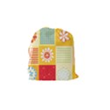 Abstract Flowers And Circle Drawstring Pouch (Small) View2
