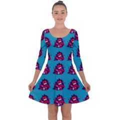Little Devil Baby - Cute And Evil Baby Demon Quarter Sleeve Skater Dress by DinzDas