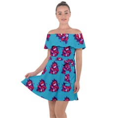 Little Devil Baby - Cute And Evil Baby Demon Off Shoulder Velour Dress by DinzDas