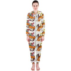 Love And Flowers And Peace Fo All Hippies Hooded Jumpsuit (ladies)  by DinzDas