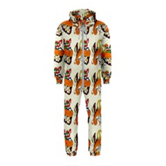 Love And Flowers And Peace Fo All Hippies Hooded Jumpsuit (kids) by DinzDas