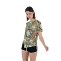 Multicolored Modern Collage Print Asymmetrical Short Sleeve Sports Tee View2