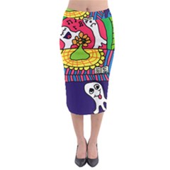 Circus Ghosts Digital Midi Pencil Skirt by snowwhitegirl