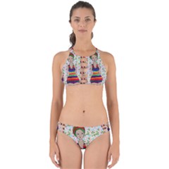 Tan Swimmer Flowerwall Perfectly Cut Out Bikini Set by snowwhitegirl