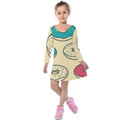 Donuts Kids  Long Sleeve Velvet Dress by Sobalvarro
