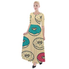 Donuts Half Sleeves Maxi Dress by Sobalvarro