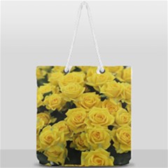 Yellow Roses Full Print Rope Handle Tote (large) by Sparkle