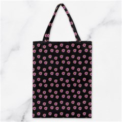 Peach Purple Daisy Flower Black Classic Tote Bag by snowwhitegirl