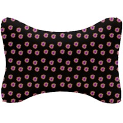 Peach Purple Daisy Flower Black Seat Head Rest Cushion by snowwhitegirl