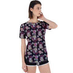 Braids Doll Daisies Black Perpetual Short Sleeve T-shirt by snowwhitegirl