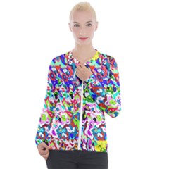 Colorful Paint Texture                                                  Casual Zip Up Jacket by LalyLauraFLM