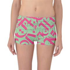 Pattern Ornament Gothic Style Elegant Font Tattoos Reversible Boyleg Bikini Bottoms by Amaryn4rt