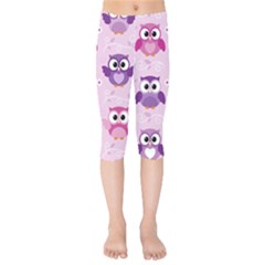 Seamless Cute Colourfull Owl Kids Pattern Kids  Capri Leggings  by Amaryn4rt