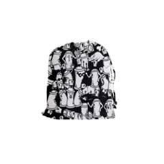 Graffiti Spray Can Characters Seamless Pattern Drawstring Pouch (small) by Amaryn4rt
