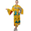 Graffiti Characters Seamless Ornament Maxi Velour Kimono View1