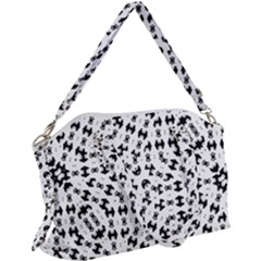 Black And White Ethnic Print Canvas Crossbody Bag by dflcprintsclothing