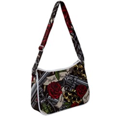 Seamless Vector Pattern Zip Up Shoulder Bag by Amaryn4rt