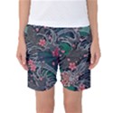 Japanese Wave Koi Illustration Seamless Pattern Women s Basketball Shorts View1