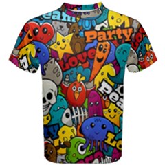 Graffiti Characters Seamless Pattern Men s Cotton Tee by Amaryn4rt