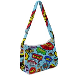 Comic Bubbles Seamless Pattern Zip Up Shoulder Bag by Amaryn4rt