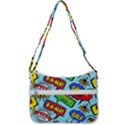 Comic Bubbles Seamless Pattern Zip Up Shoulder Bag View3