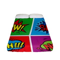 Pop Art Comic Vector Speech Cartoon Bubbles Popart Style With Humor Text Boom Bang Bubbling Expressi Fitted Sheet (full/ Double Size) by Amaryn4rt