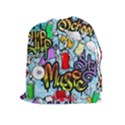 Graffiti Characters Seamless Pattern Drawstring Pouch (XL) View1