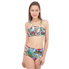 Graffiti Characters Seamless Pattern Cage Up Bikini Set by Amaryn4rt