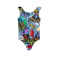 Graffiti Characters Seamless Pattern Kids  Frill Swimsuit by Amaryn4rt