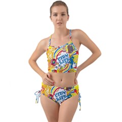 Colorful City Life Horizontal Seamless Pattern Urban City Mini Tank Bikini Set by Amaryn4rt