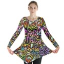 Graffiti Word Seamless Pattern Long Sleeve Tunic  View1