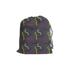 Gray Pattern Drawstring Pouch (medium) by Saptagram