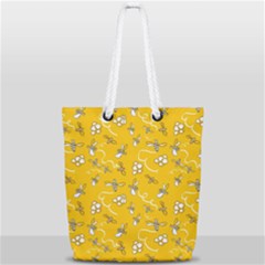 Honeybees Full Print Rope Handle Tote (small) by bloomingvinedesign