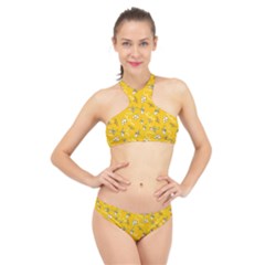 Honeybees High Neck Bikini Set by bloomingvinedesign