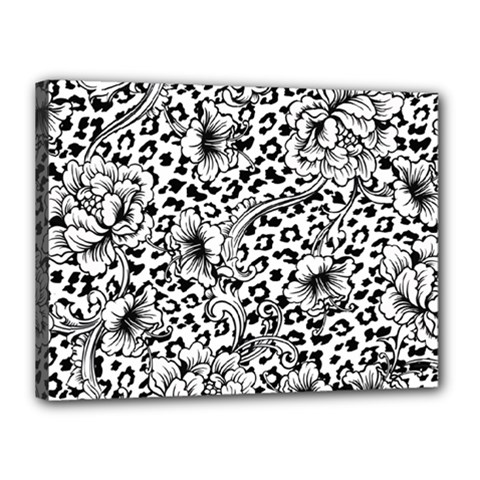 Vector-eclectic-fabric-seamless-pattern-animal-background-with-baroque-ornament Canvas 16  X 12  (stretched) by Sobalvarro