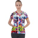 Crazy Grafitti Short Sleeve Zip Up Jacket View1