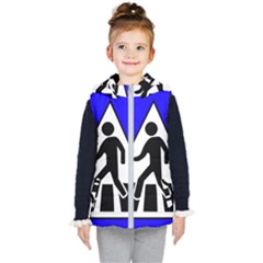 Cross Crossing Crosswalk Line Walk Kids  Hooded Puffer Vest by HermanTelo
